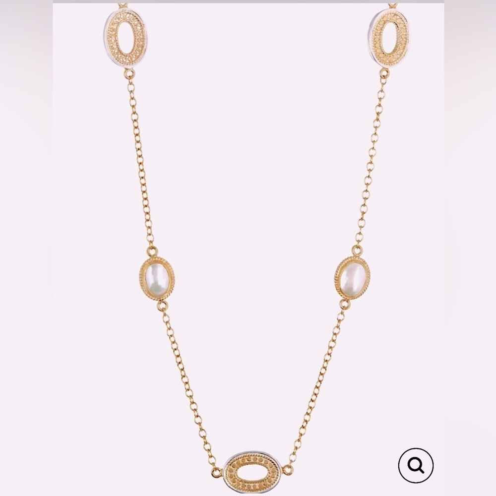 Anna Beck Mother of Pearl and Oval Station Long Necklace